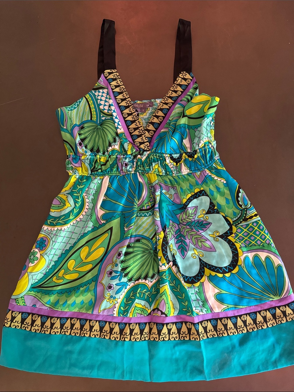 Hale Bob Multicolor Paisley Print V-Neck Tank Top